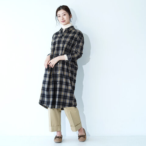 Gymphlex|ビエラ起毛 フランネル チェック ロングシャツ・j-1176VHC ジムフレックス