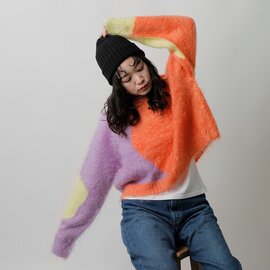 A MENDA|モヘア シャギー ニット セーター “Intarsia mohair shaggy knit sweater” 24fw-me004-ms