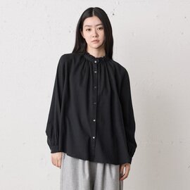 MidiUmi|frill collar gather neck shirt