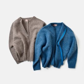 mao made|ウール 圧縮 ダブルジップ クルーネック ブルゾン 551127