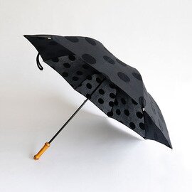hushykke｜晴雨兼用 日傘［ジャガード ドットライン］折りたたみ