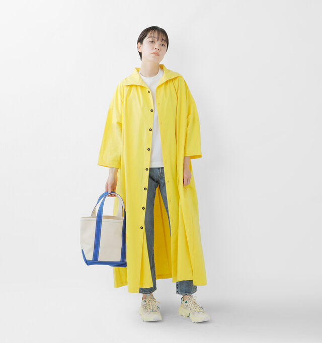 model saku：163cm / 43kg 
color : yellow tonic / size : OS