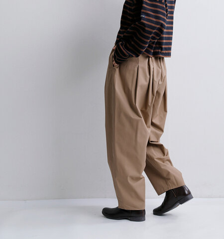 mizuiro ind|コットン ワイド テーパード パンツ 3-260104