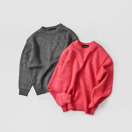 TOWN CRAFT|ソリッド シャギー カラー クルーネック ニットセーター tc25f011-mt