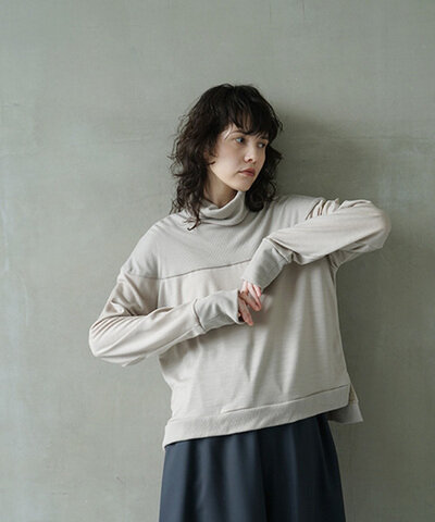 Mochi｜turtleneck knit [grey beige]