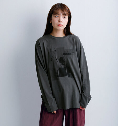 CHIGNON|OFF PHOTO プリント 長袖Tシャツ 8464-154kk
