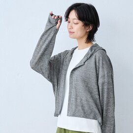 TOKYO BASIC|プレミアムリネン100% 指穴付き UVケア パーカー|UV 長袖 紫外線対策