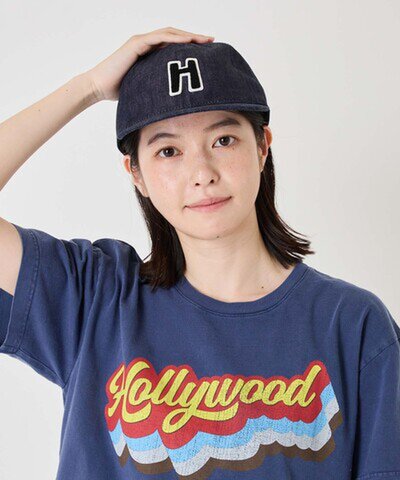 HOLLYWOOD RANCH MARKET|レイジーHワッペン デニムウォッシュド ベースボールキャップ