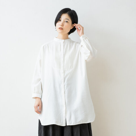 TUTIE.|コットンウールツイルバンドカラータックチュニック