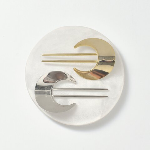 SYKIA｜真鍮ムーンプレートヘアフォーク“Moon Plate Hair Fork” 02-211-h02-yn