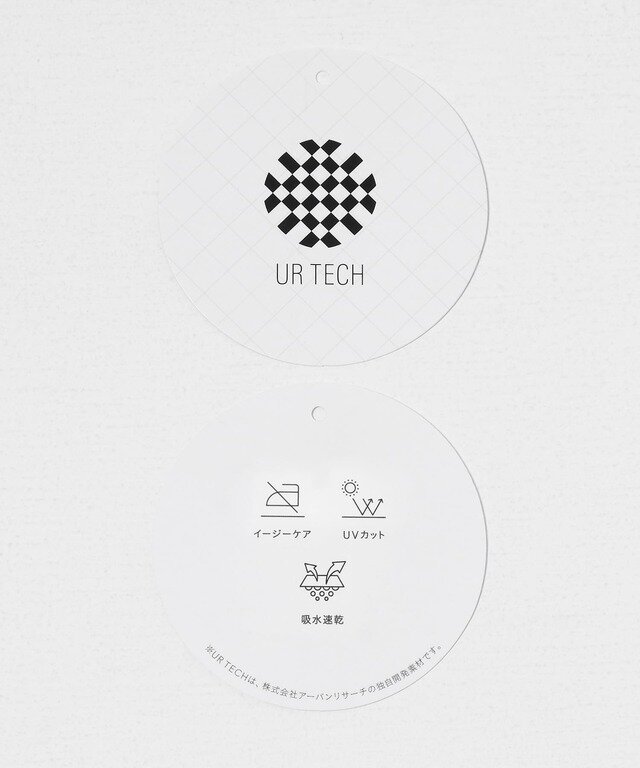 『UR TECH』
株式会社アーバンリサーチが独自開発して生まれた素材「UR TECH」シリーズ。
「イージーケア」「UVカット」「吸水速乾」機能を併せ持った高機能な素材です。