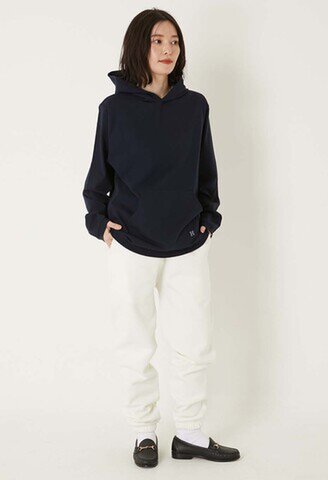 HOLLYWOOD RANCH MARKET|Hエンブロイダリー ナローリブパーカ H刺繍 日本製