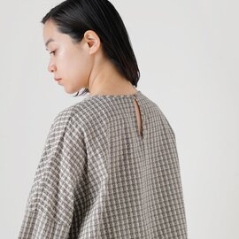 qiri｜刺し子 チェック ショート ブラウス “sashiko check short blouse” 6301bl007241-mn