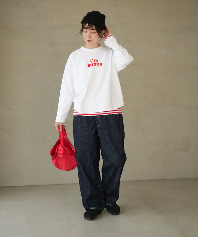 身長:165cm / カラー:52 ホワイト/レッド / サイズ:FREE