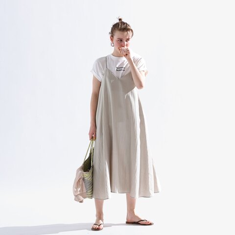 kelen|ダブルストラップ Aライン ラメ キャミ ワンピース “YARIN” lkl25sop2089-nk