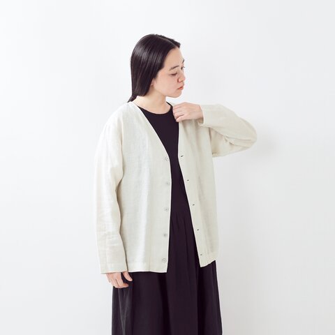 RINEN|60/1 リネン ローン カーディガン r39509-yo