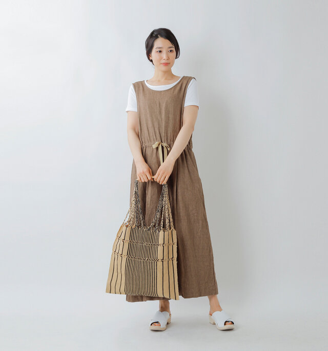 model mizuki：168cm / 50kg 
color : beige stripe / size : one