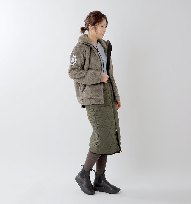 model hikari:165cm / 48kg
color : weimaraner brown / size : M
