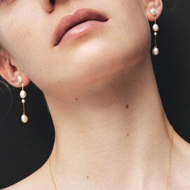 les bon bon|flotter pearl pierce ピアス K10 淡水パール