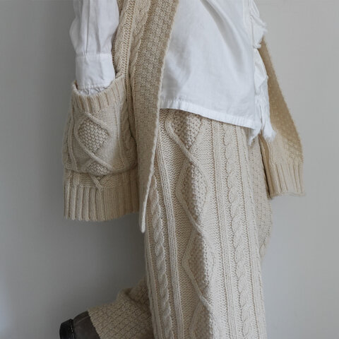 ichi｜【 ONLINE 限定 】Shetland Wool Cable Knit Pants