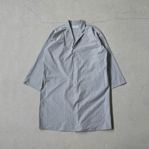 MUYA｜Livery coat tailored collar リバリーコートテーラードカラー/Gray stripe