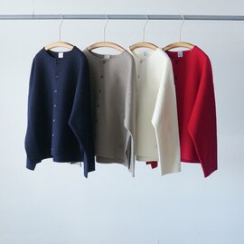 ORCIVAL|カーディガン ウール100% 縮絨加工 ゆったり ボートネック 羽織り CARDIGAN OR-D0150 KKW オーシバル オーチバル