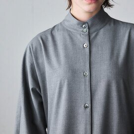 MidiUmi｜stand collar tuck shirt one piece