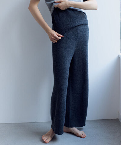 elegancese| Sheer cashmere pants カシミヤ ニット パンツ