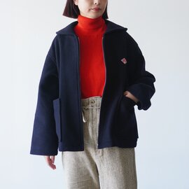 DANTON|ラウンドカラー ジャケット ウール メルトン 防寒 ボンディング ポケット ボックスシルエット アウター ROUND COLLAR JACKET DT-A0816 ダントン
