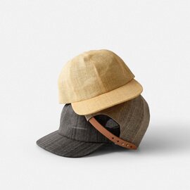 Nine Tailor｜レザーベルト 和紙 キャップ 帽子 “Poir Cap” n-1221mn