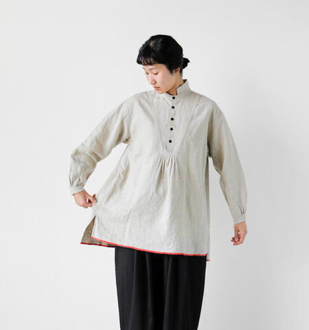 CLOLI|リネン グランパ 長袖 シャツ “LINEN GRANDPA SHIRT” cl-s0011-kk