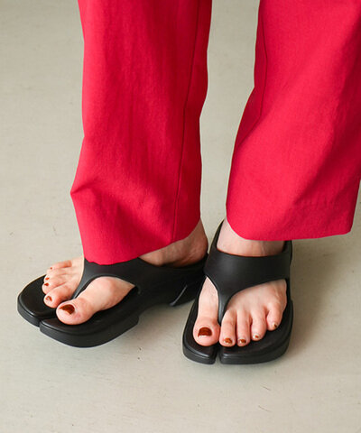 PAES|FLIPFLOP 01 フリップフロップ BLACK ブラック BASIC LINE 携帯袋付き トングサンダル 厚底 paes-01-flip-basic