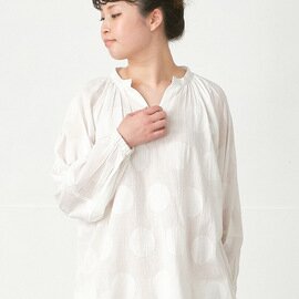 palais|キーネックスモックブラウスコットンボイルドットジャガード B1049