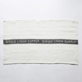 GOOD LINEN SUPPLY｜KITCHEN TOWEL SATIN LOGO LINE/リネンキッチンタオル