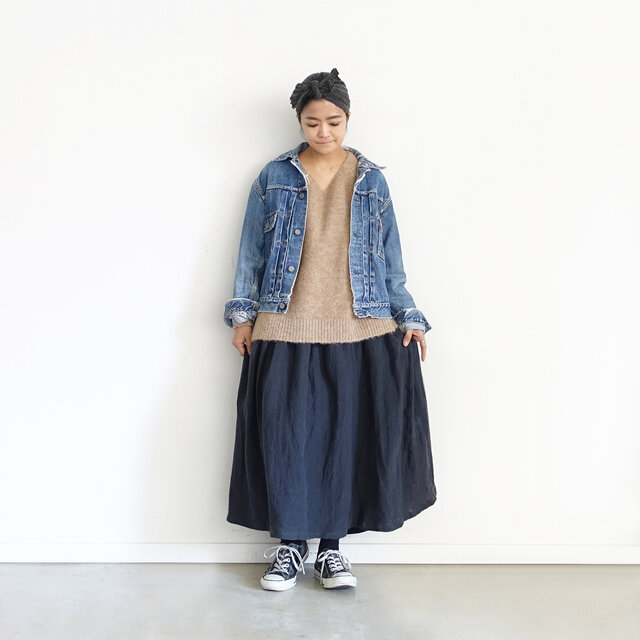 Model 158cm、Beige 着用