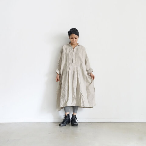 ichi Antiquites|Linen Big Shirt Dress