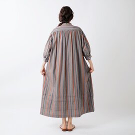 THE SHINZONE｜コットン マルチストライプ バンドカラー ドレス “BAND COLLOR DRESS” 23mmsop07-yo ワンピース はんぱ袖