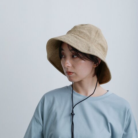 halo commodity|UVカット アゴ紐付き ロングブリム ハット 帽子 “Roots Day Hat” h261-441