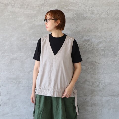 sabbatum|50/-ブロードVネック ドロストベスト
