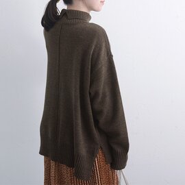 Agreable|【残りわずか】毛玉になりにくい ハイネックニット 静電気軽減テープ付