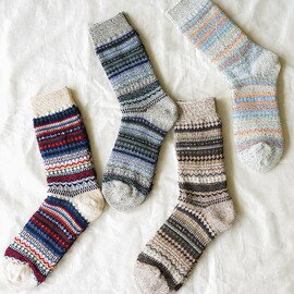 ROTOTO|NORDIC PATTERN SOCKS ノルディック パターンソックス ジャガード編 r1630