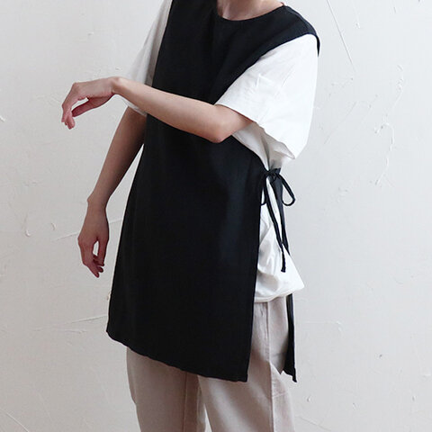 me.|リネンコットン エプロンベスト