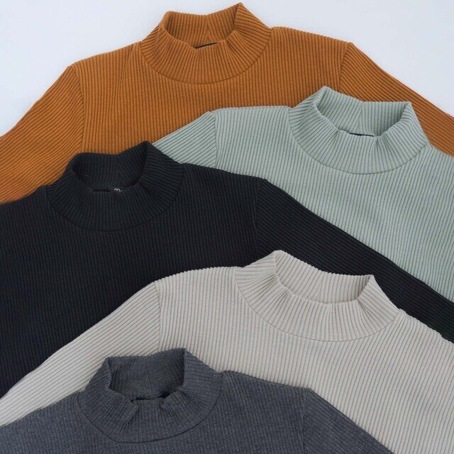 上から、camel、mint、black、ivory、grey