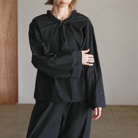 Commencement|ギャザーショートシャツ フリル 長袖シャツ Gather short shirt C-335 コメンスメント