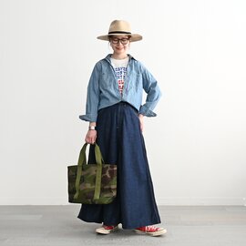 orSlow|DENIM PAINTER LONG SKIRT - ONE WASH