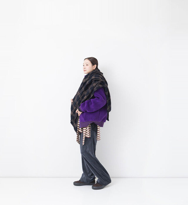 color : KHAKI×BLK , model : 162cm