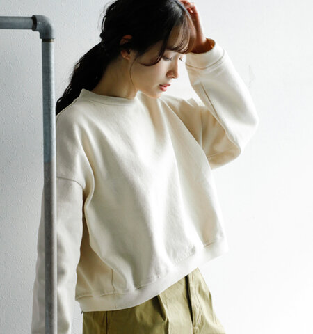 unfil|スーパーヘビー コットン ピケ クロップド スウェット シャツ whsp-uw108-fn