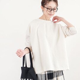 prit|【40%OFF】7/1空紡天竺×タオルデニム 切替ビッグプルオーバー トップス Tシャツ カットソー p90554