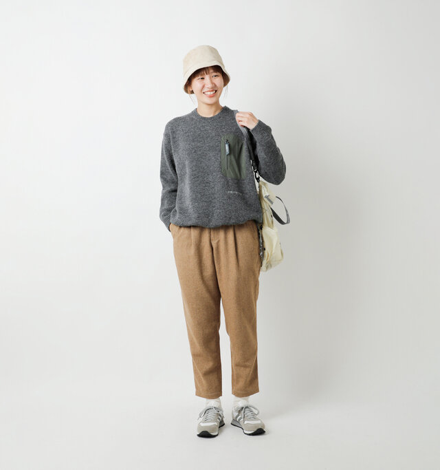 model mayuko：168cm / 55kg 
color : gray / size : WS/M