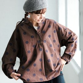 soulberry|O.W.N 「わがまま別注」大人にも馴染むドットの、まるい襟のプルオーバー